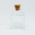 Parfumflesje Vierkant | Helder Glas met Kurk-stop | 80 ml