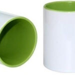 Groene 11 oz. Mok Wit met gekleurde binnenkant & oor | AA Kwaliteit