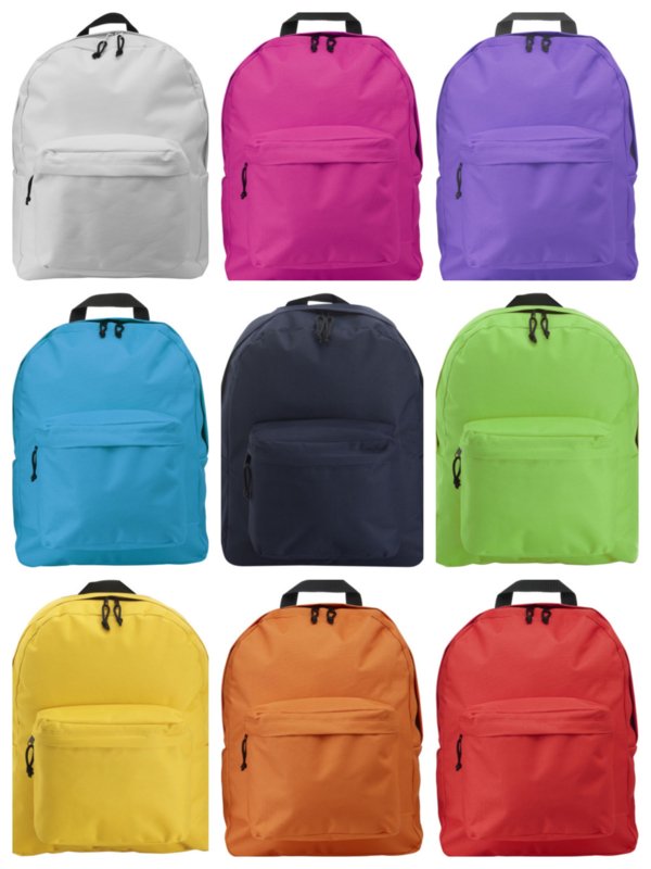 Polyester rugzak met ritsvakken – 10 kleuren leverbaar