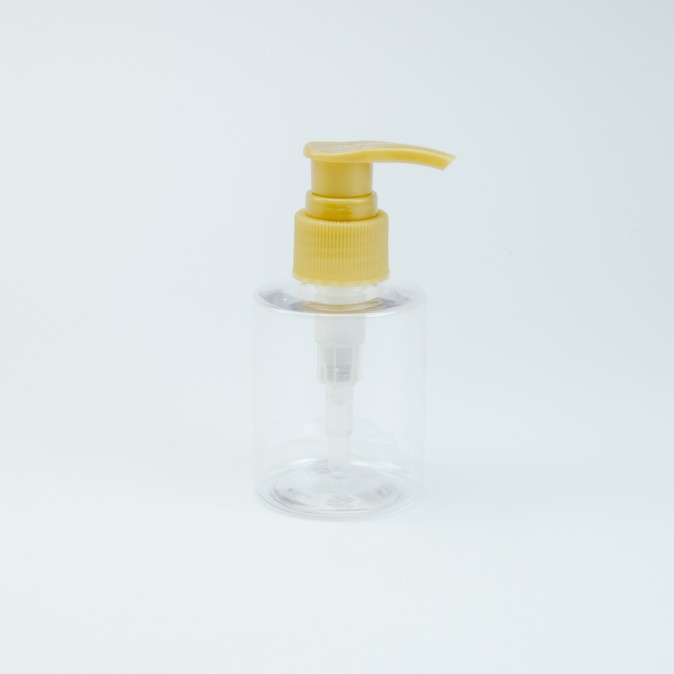 Zeeppomp Cylinder – Transparant met goudkleurige pomp – 100 ml